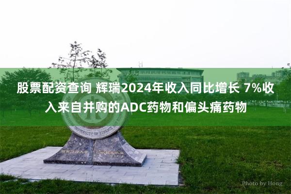 股票配资查询 辉瑞2024年收入同比增长 7%收入来自并购的ADC药物和偏头痛药物